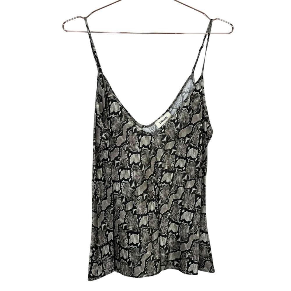 NEW L’Agence Lexi Snake Print Satin Cami Top Size Large - Picture 2 of 5